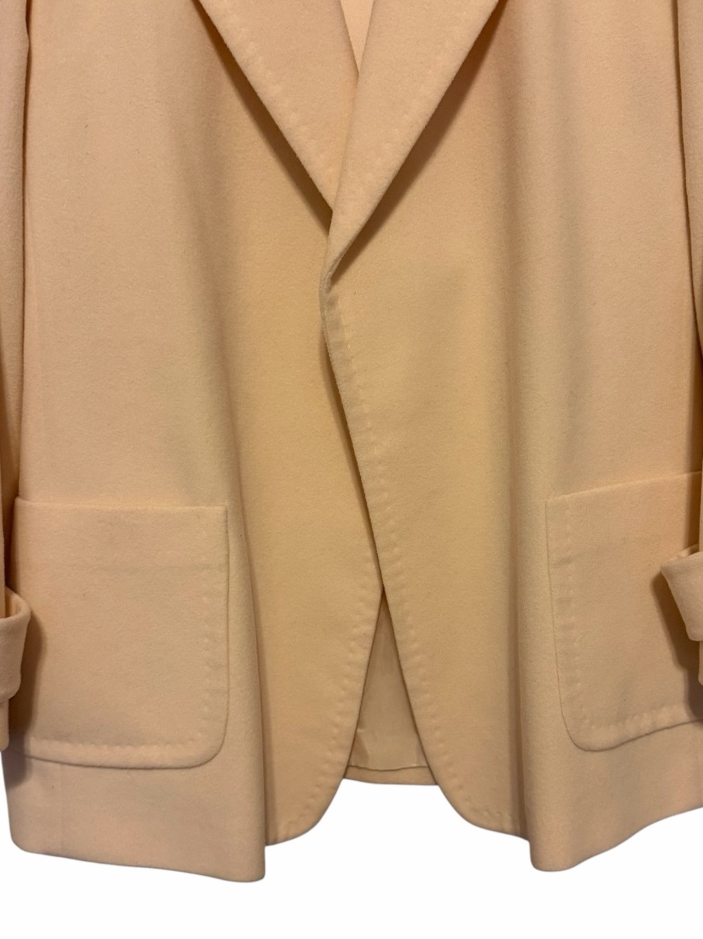 MaxMara 100% Wool Cream Sweater Blazer - Size 10 - Picture 4 of 7